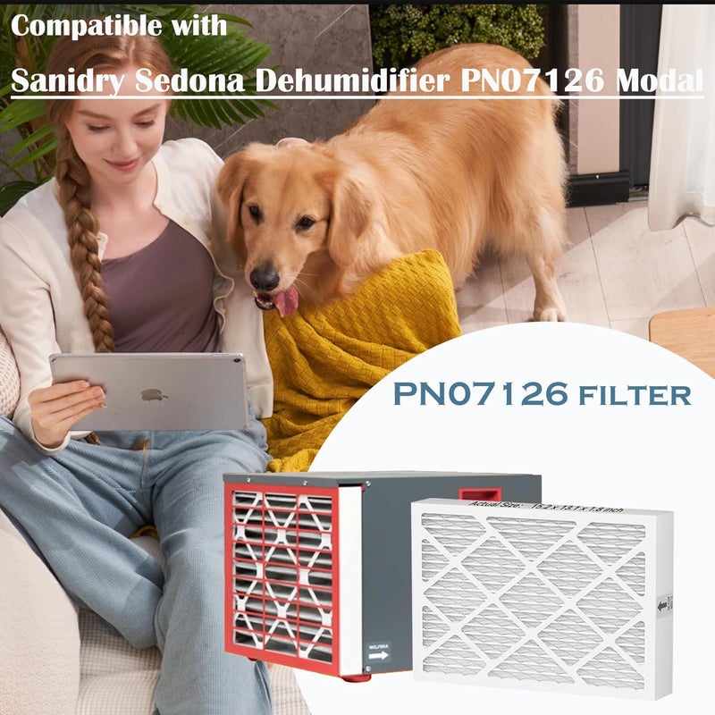 DAODEFUL PN07126 MERV-13 Dehumidifier Filter Replacement Compatible with Sanidry Sedona (15.2"x13.1"x1.8") - Used for Basement, 4 Pack 6-Month Cycle - Image 2